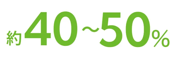 40〜50%